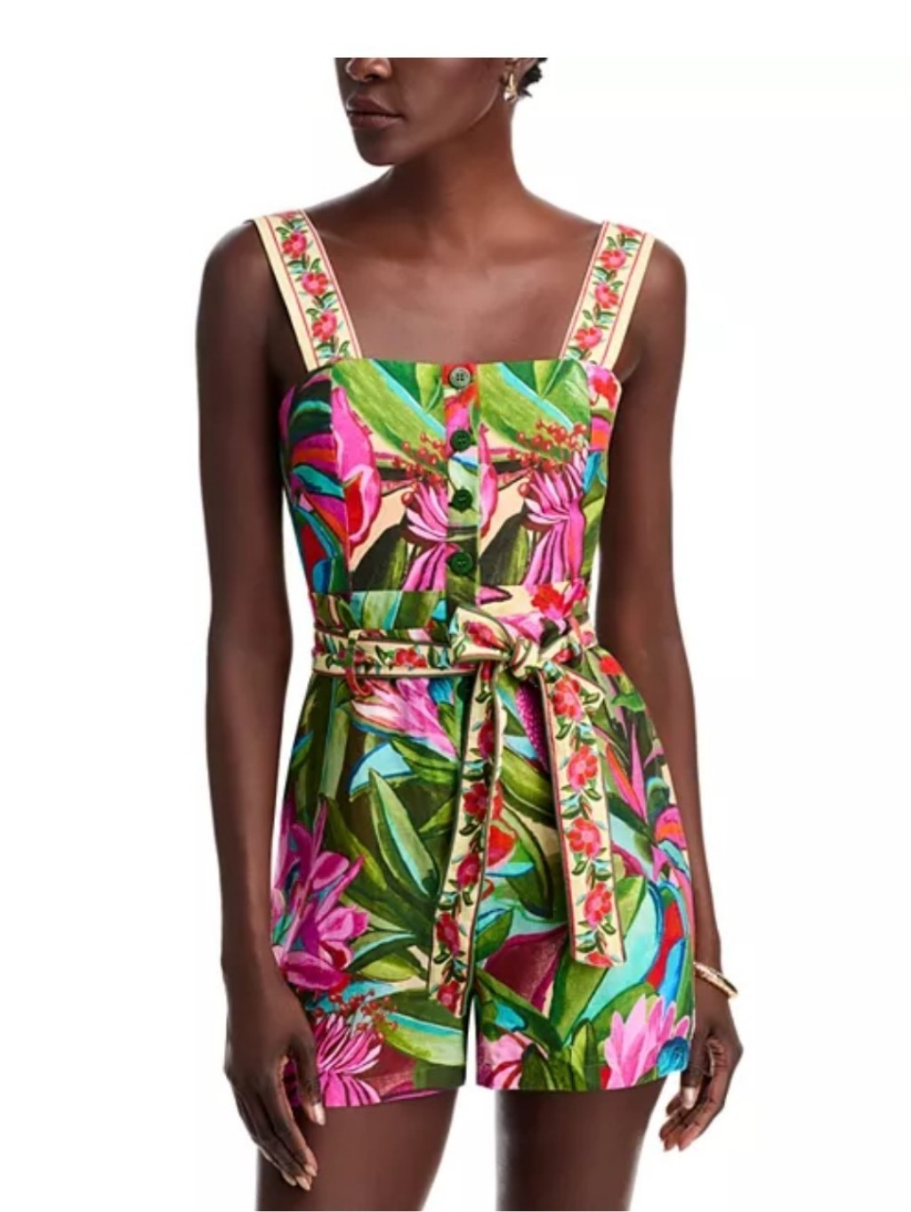 Farm Rio Jardin De Reve Floral Print Romper